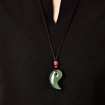 🌿 Jade Tai Chi Yin Yang Pendant - 💎 Feng Shui Dual Fish Pair, Unisex, Couples, Luck and Protection Amulet Necklace 🧘‍♂️🧘‍♀️ - STAR8S