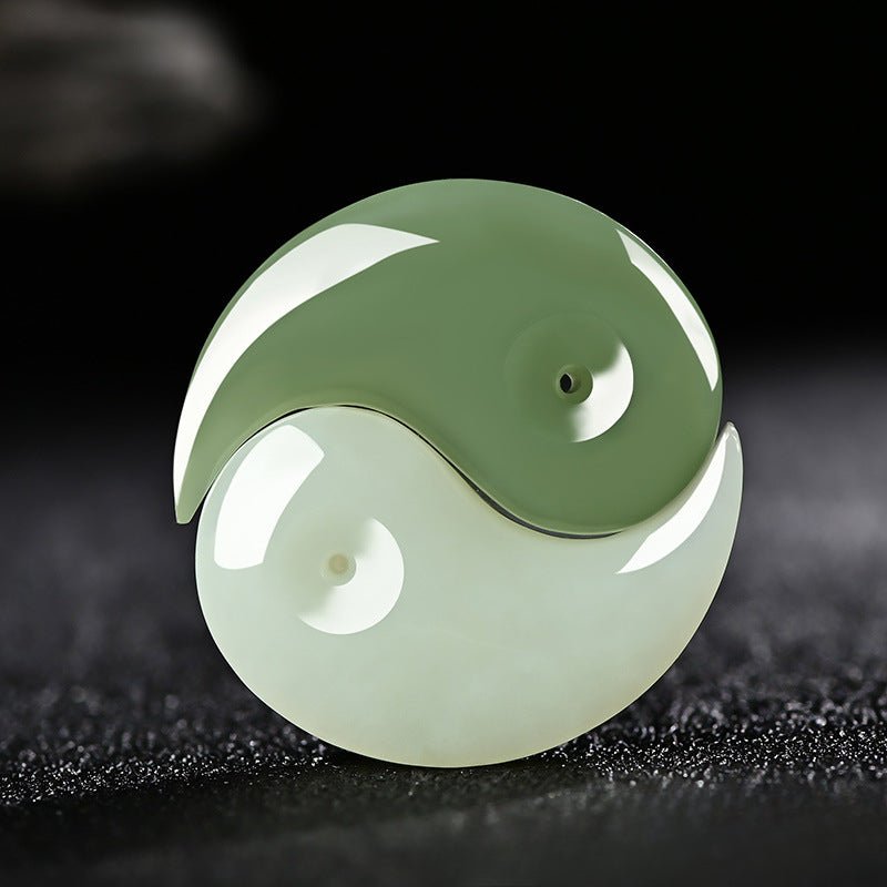 🌿 Jade Tai Chi Yin Yang Pendant - 💎 Feng Shui Dual Fish Pair, Unisex, Couples, Luck and Protection Amulet Necklace 🧘‍♂️🧘‍♀️ - STAR8S