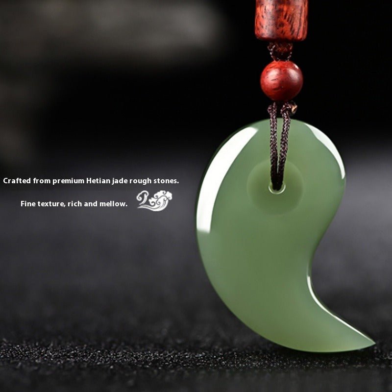 🌿 jade tai chi yin yang pendant - 💎 feng shui dual fish pair, unisex, couples, luck and protection amulet necklace 🧘‍♂️🧘‍♀️ - star8s