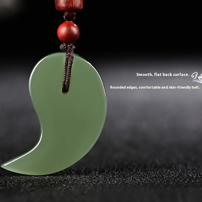 🌿 Jade Tai Chi Yin Yang Pendant - 💎 Feng Shui Dual Fish Pair, Unisex, Couples, Luck and Protection Amulet Necklace 🧘‍♂️🧘‍♀️ - STAR8S