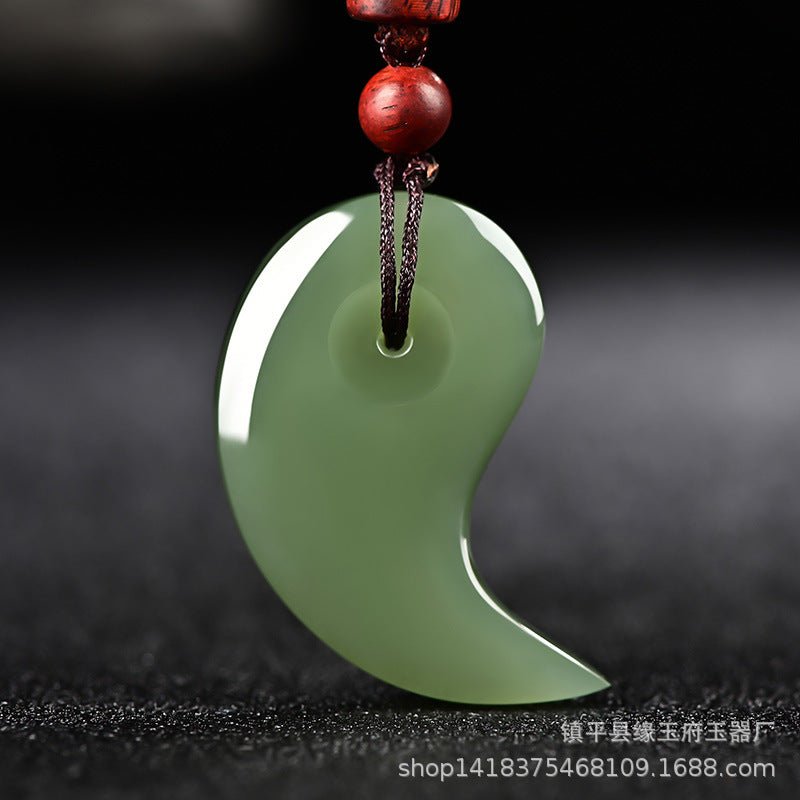🌿 Jade Tai Chi Yin Yang Pendant - 💎 Feng Shui Dual Fish Pair, Unisex, Couples, Luck and Protection Amulet Necklace 🧘‍♂️🧘‍♀️ - STAR8S