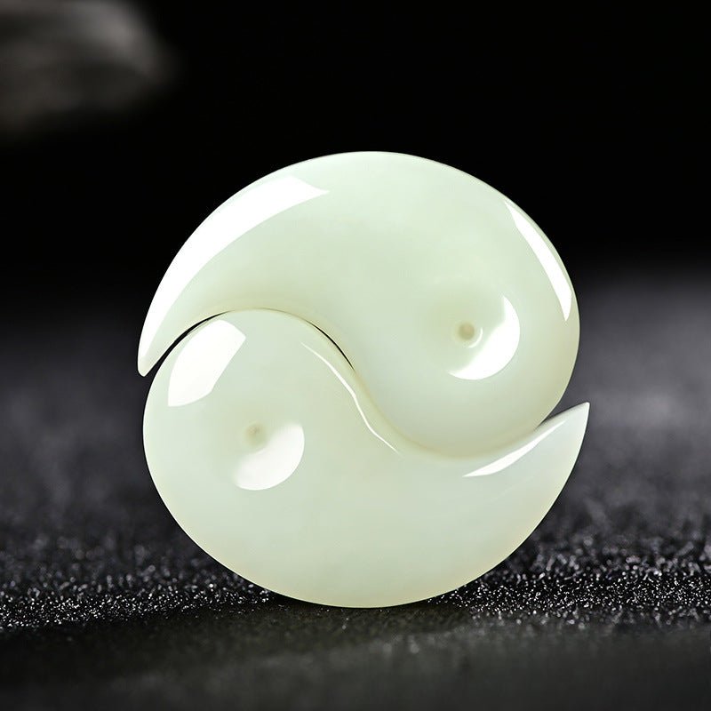 🌿 jade tai chi yin yang pendant - 💎 feng shui dual fish pair, unisex, couples, luck and protection amulet necklace 🧘‍♂️🧘‍♀️ - star8s
