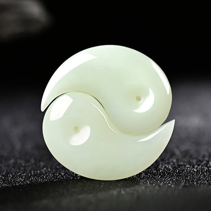 🌿 Jade Tai Chi Yin Yang Pendant - 💎 Feng Shui Dual Fish Pair, Unisex, Couples, Luck and Protection Amulet Necklace 🧘‍♂️🧘‍♀️ - STAR8S