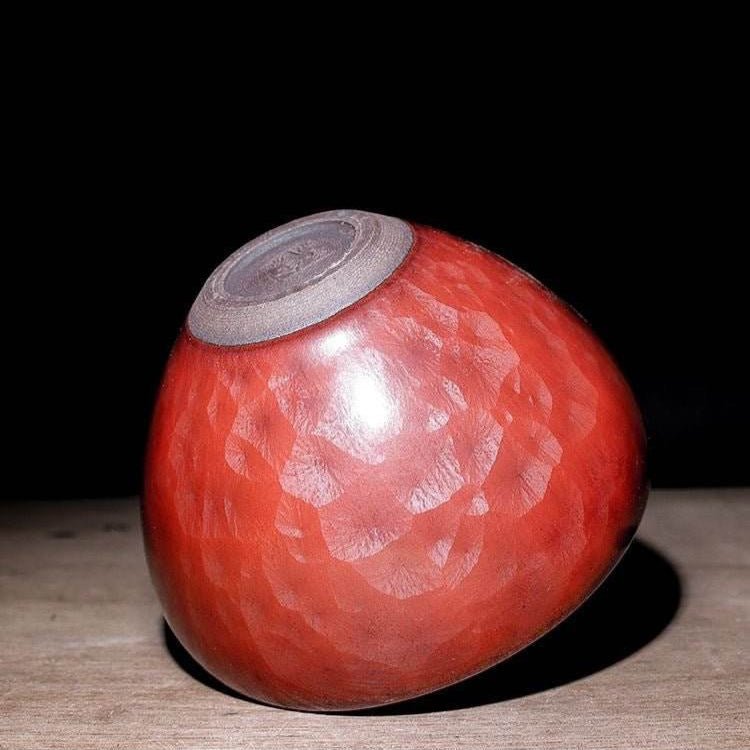 Jianzhan Tea Cup – Handmade Persimmon Red Auspicious Clouds, Luxurious & Exquisite - STAR8S