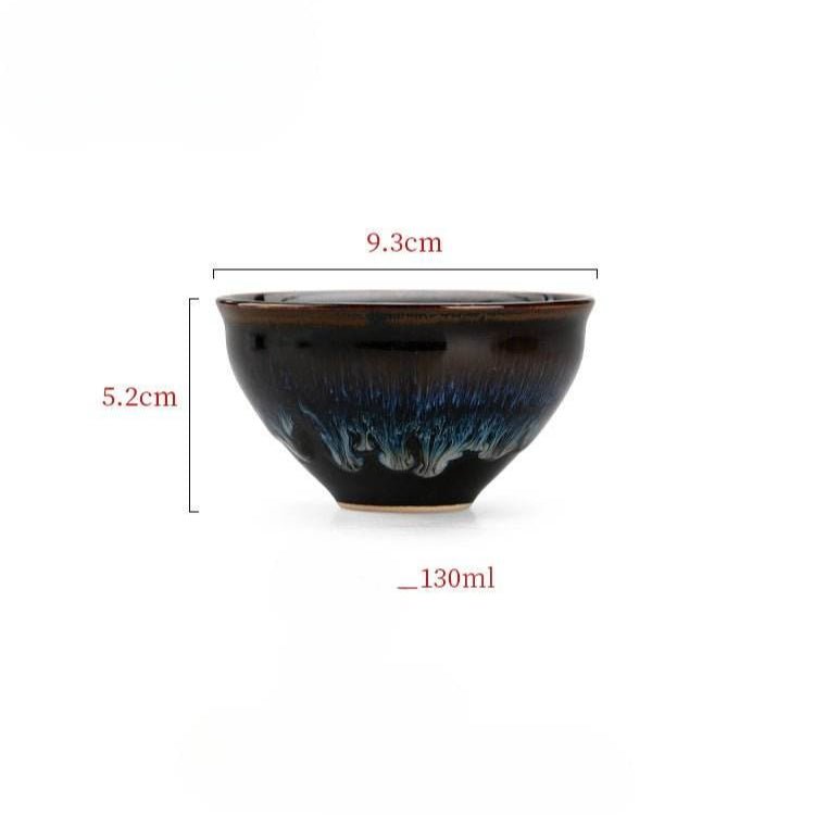 Jianzhan Tea Cups – Kiln - Transformed Bundle Mouth Design, Tea Ceremony Stress Relief & Connoisseur Prestige - STAR8S