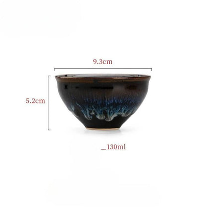 Jianzhan Tea Cups – Kiln - Transformed Bundle Mouth Design, Tea Ceremony Stress Relief & Connoisseur Prestige - STAR8S