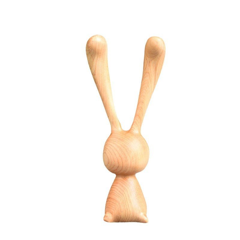 long - eared rabbit wooden massager comb – natural head, face & scalp massager for relaxation - star8s