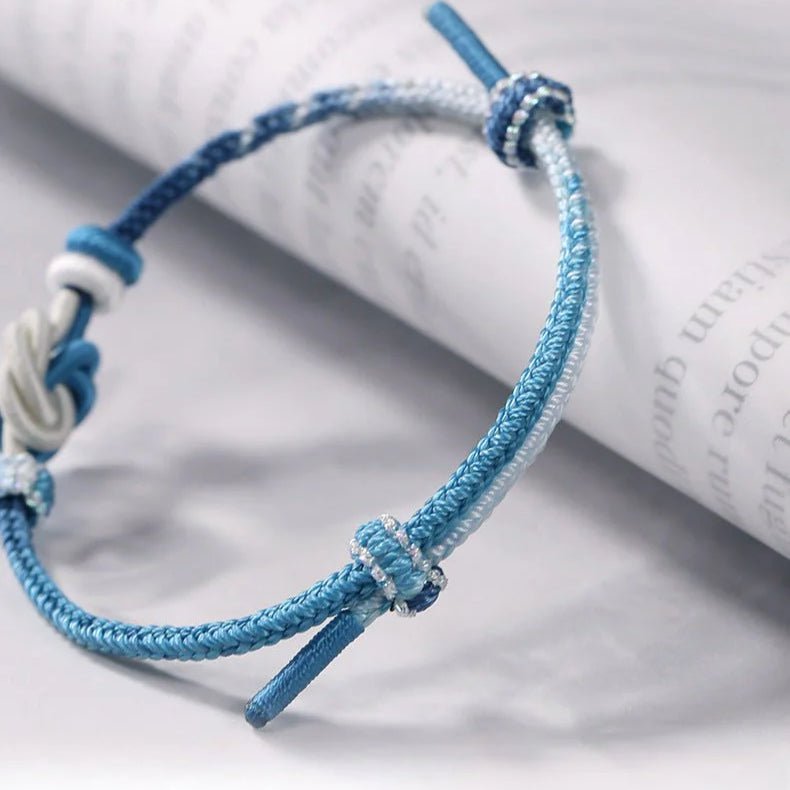 lucky adjustable red string bracelet: mandala gradient segment dyeing | star8s - star8s