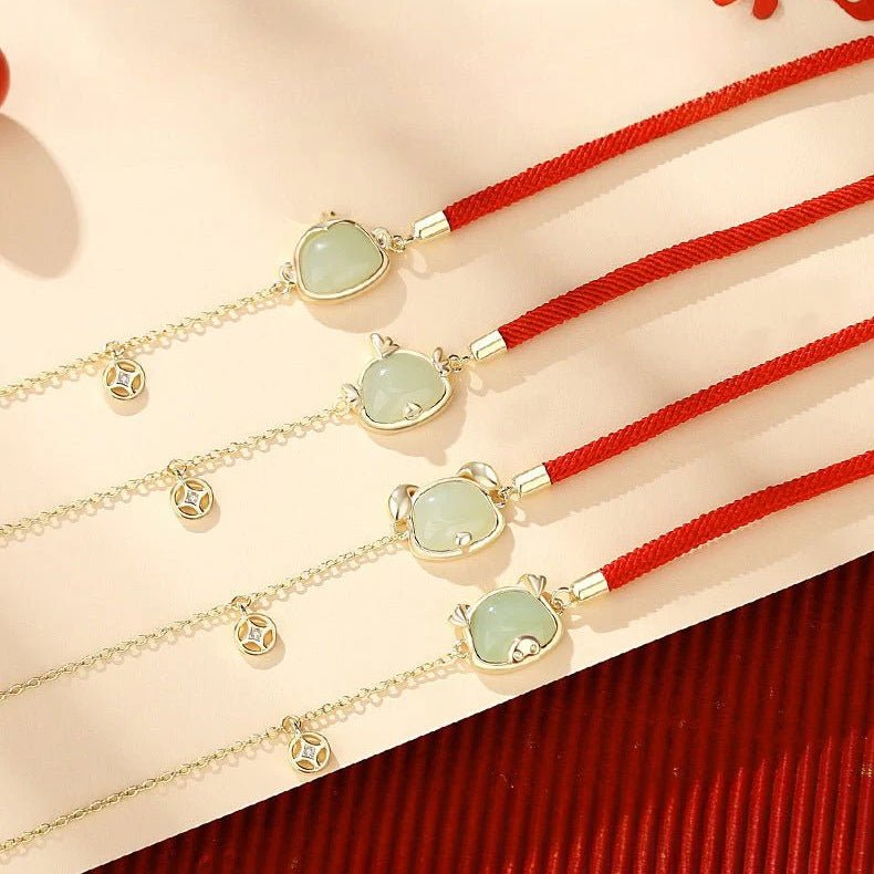 lucky jade bracelet - hetian jade, 925 silver, chinese zodiac, snake | star8s - star8s