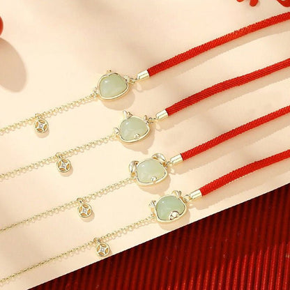 Lucky Jade Bracelet - Hetian Jade, 925 Silver, Chinese Zodiac, Snake | STAR8S - STAR8S