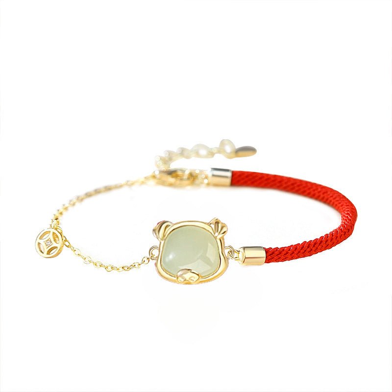 Lucky Jade Bracelet - Hetian Jade, 925 Silver, Chinese Zodiac, Snake | STAR8S