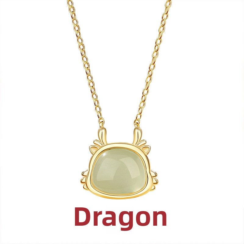 Lucky Jade Stone Necklace - Chinese Zodiac Hetian Jade 925 Sterling Silver | STAR8S