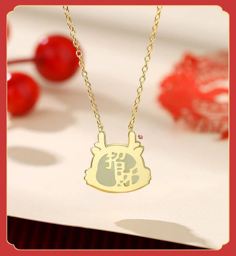 lucky jade stone necklace - chinese zodiac hetian jade 925 sterling silver | star8s - star8s