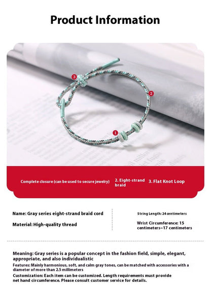 Multicolor Grey Series 8 - Strand Red String Bracelet – Adjustable Unisex Bracelet | STAR8S - STAR8S