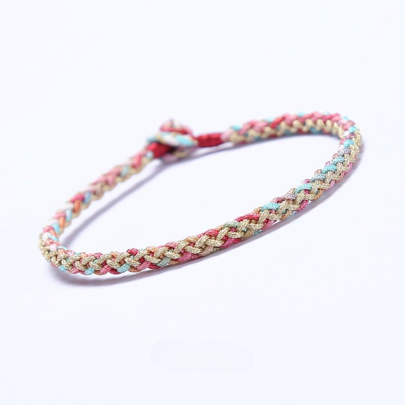 Multicolor Woven Bracelet with Diamond Knot | Handmade Jewelry for Couples - STAR8S