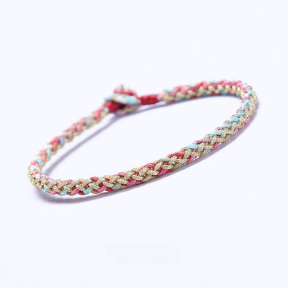 Multicolor Woven Bracelet with Diamond Knot | Handmade Jewelry for Couples - STAR8S