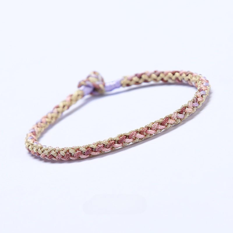 Multicolor Woven Bracelet with Diamond Knot | Handmade Jewelry for Couples - STAR8S
