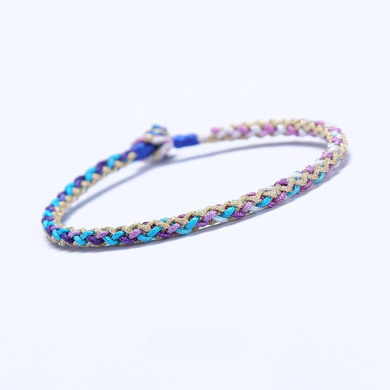 Multicolor Woven Bracelet with Diamond Knot | Handmade Jewelry for Couples - STAR8S