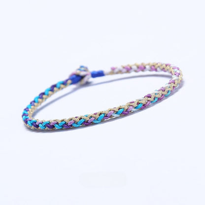 Multicolor Woven Bracelet with Diamond Knot | Handmade Jewelry for Couples - STAR8S