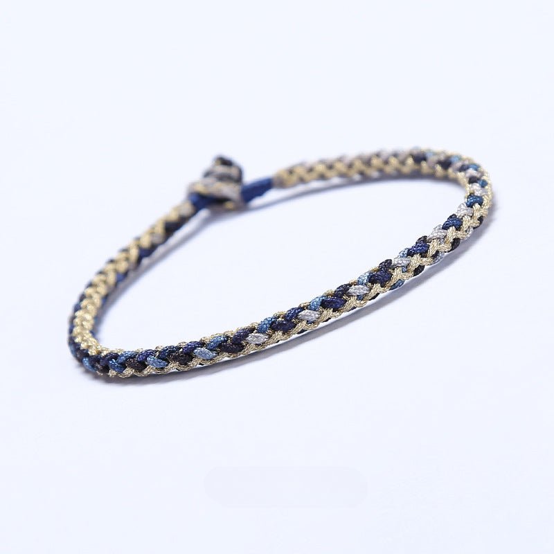 Multicolor Woven Bracelet with Diamond Knot | Handmade Jewelry for Couples - STAR8S