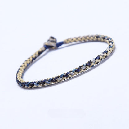 Multicolor Woven Bracelet with Diamond Knot | Handmade Jewelry for Couples - STAR8S