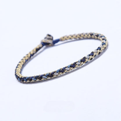 Multicolor Woven Bracelet with Diamond Knot | Handmade Jewelry for Couples - STAR8S