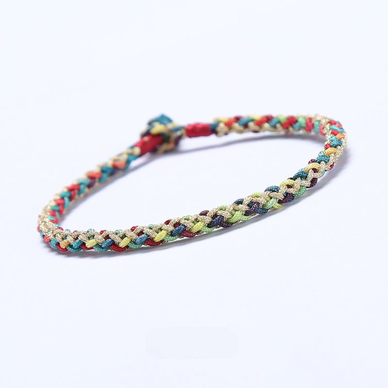 multicolor woven bracelet with diamond knot | handmade jewelry for couples - star8s