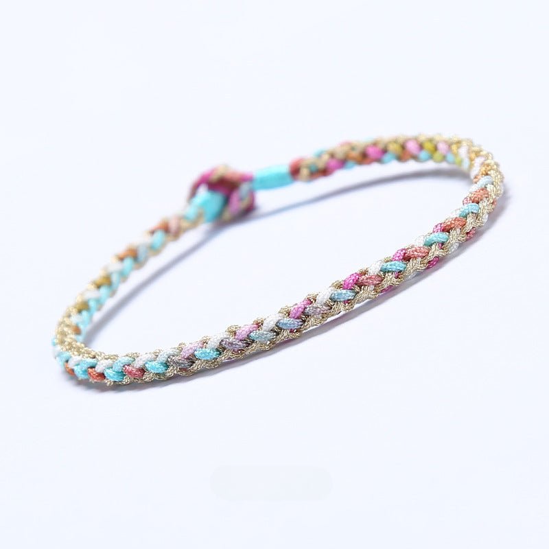 Multicolor Woven Bracelet with Diamond Knot | Handmade Jewelry for Couples - STAR8S