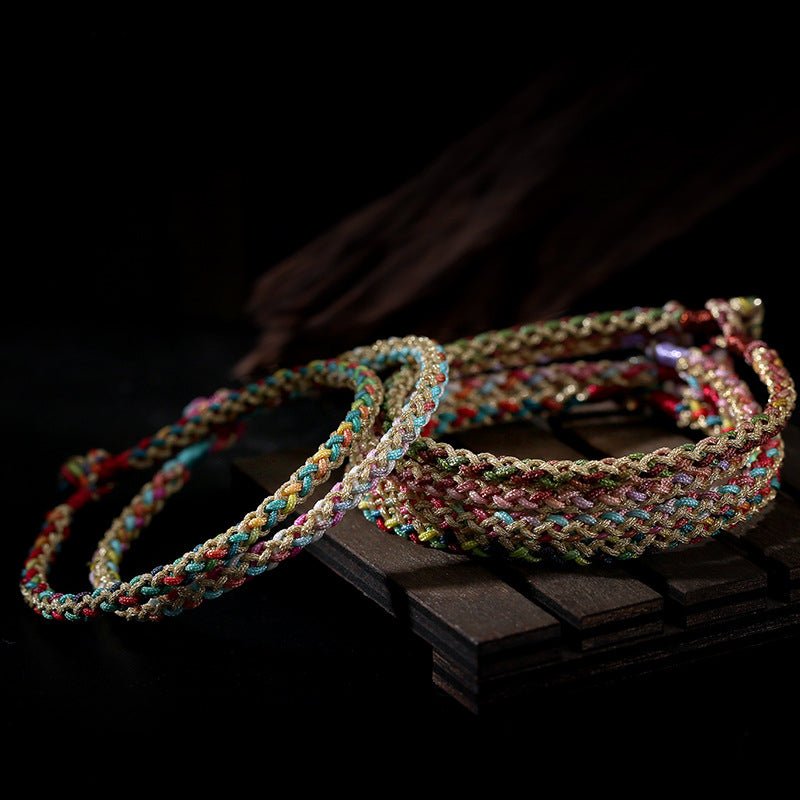 multicolor woven bracelet with diamond knot | handmade jewelry for couples - star8s