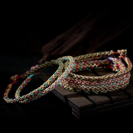 Multicolor Woven Bracelet with Diamond Knot | Handmade Jewelry for Couples - STAR8S