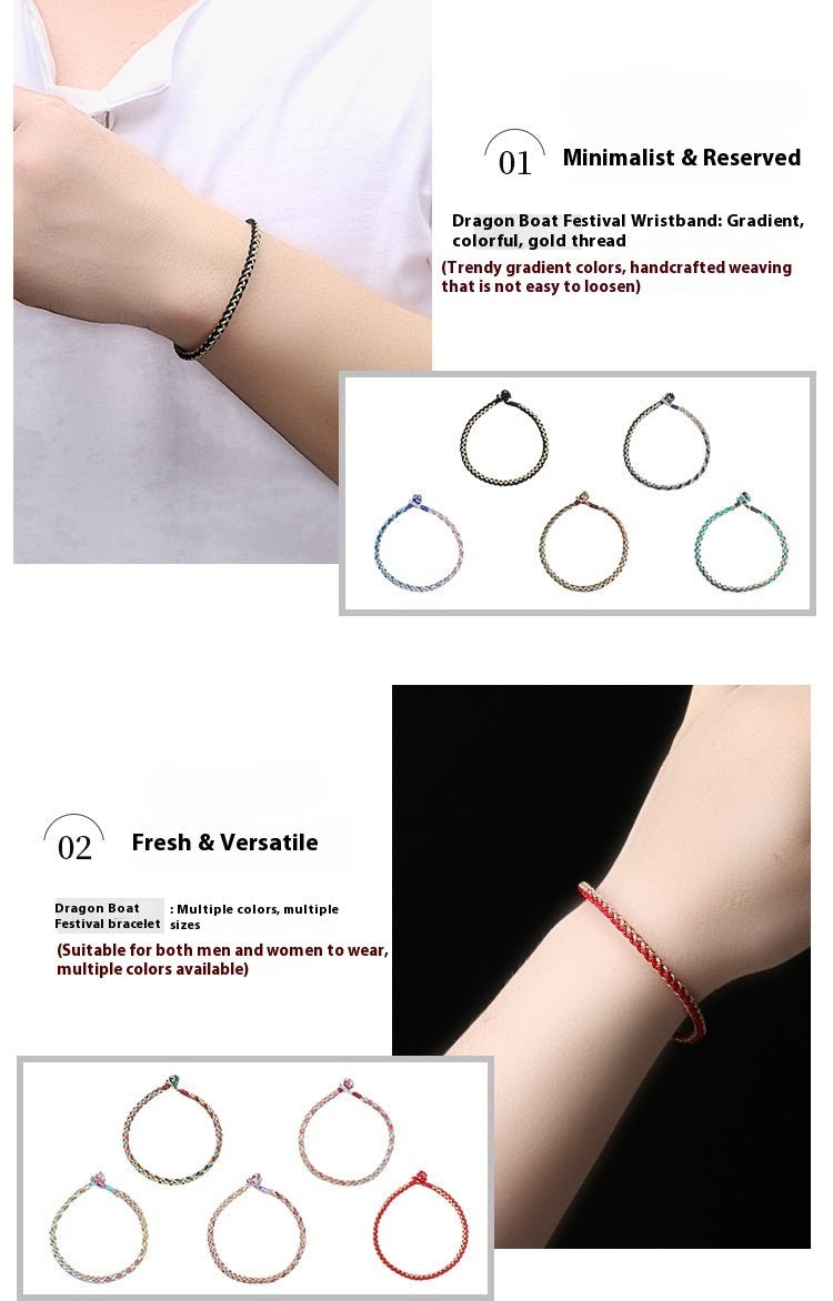 Multicolor Woven Bracelet with Diamond Knot | Handmade Jewelry for Couples - STAR8S