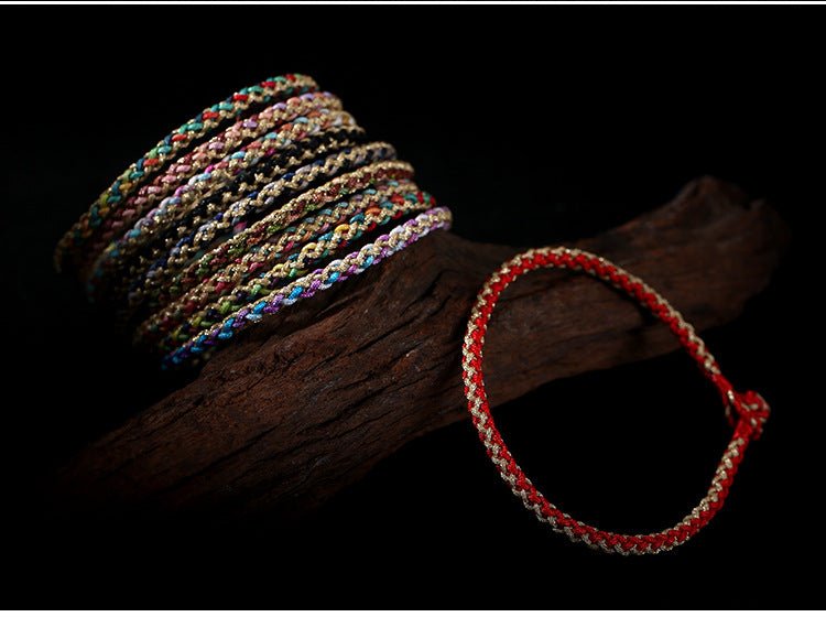 Multicolor Woven Bracelet with Diamond Knot | Handmade Jewelry for Couples - STAR8S