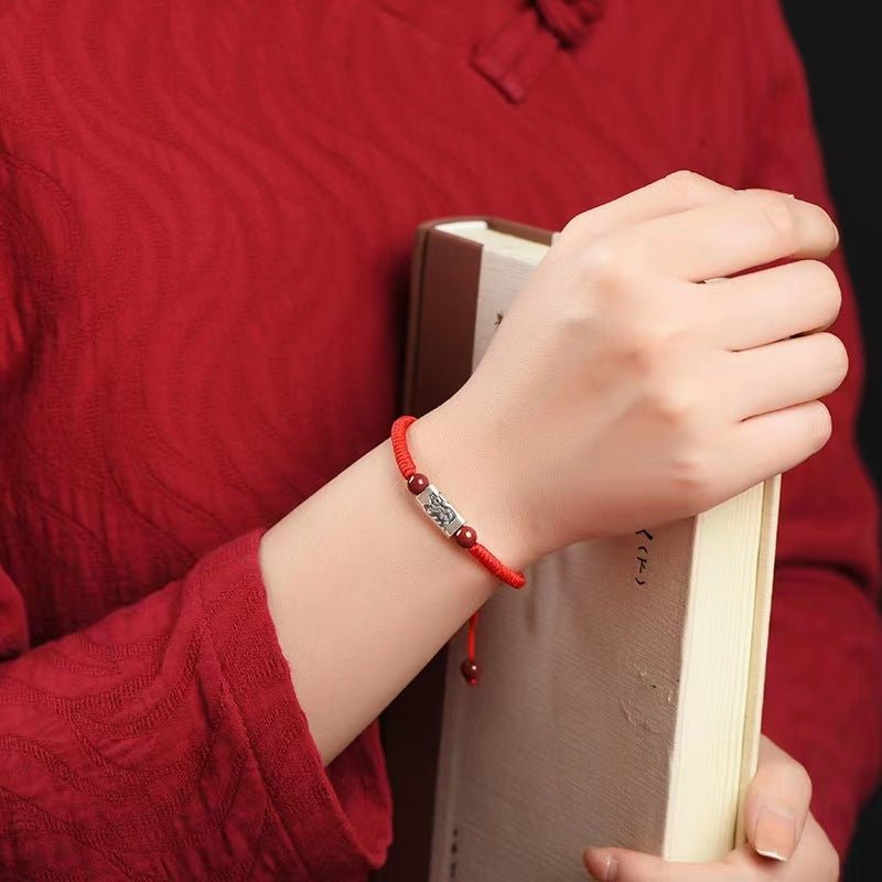 Natural Chinese Zodiac Red String Bracelet for Snake Zodiac, S925 Silver Handmade for Men & Women, - STAR8S