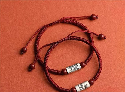 Natural Chinese Zodiac Red String Bracelet for Snake Zodiac, S925 Silver Handmade for Men & Women, - STAR8S