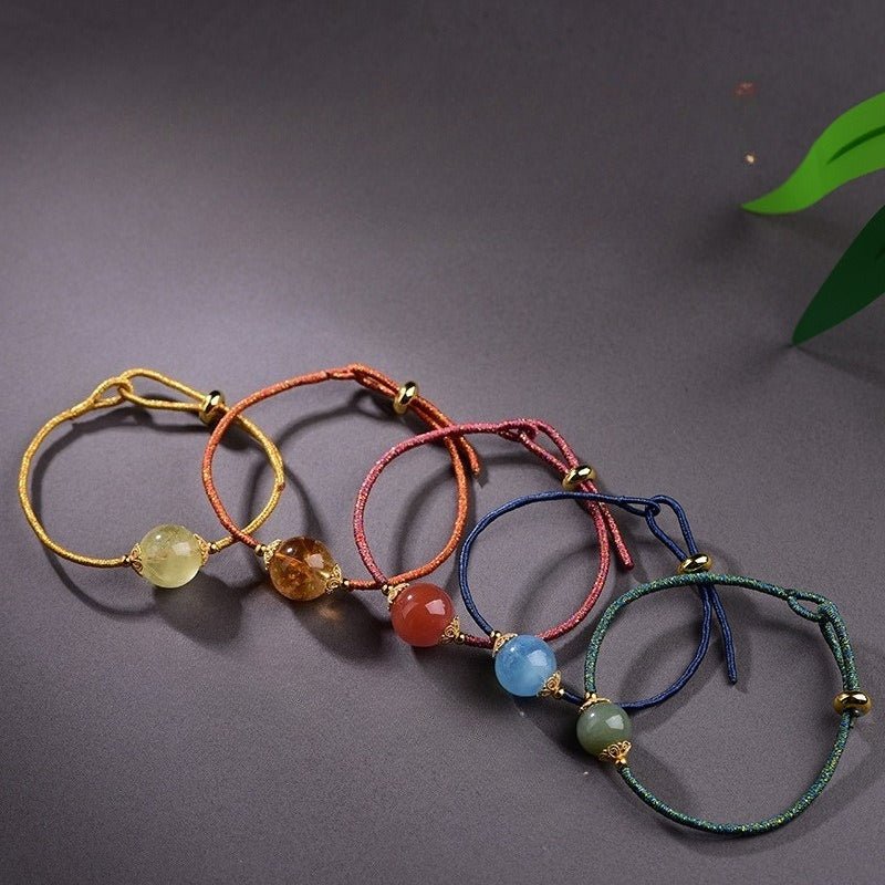 Natural Crystal Five Elements Handcrafted Braided Bracelet | Balance & Harmony Jewelry - STAR8S