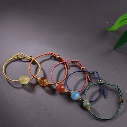 Natural Crystal Five Elements Handcrafted Braided Bracelet | Balance & Harmony Jewelry - STAR8S