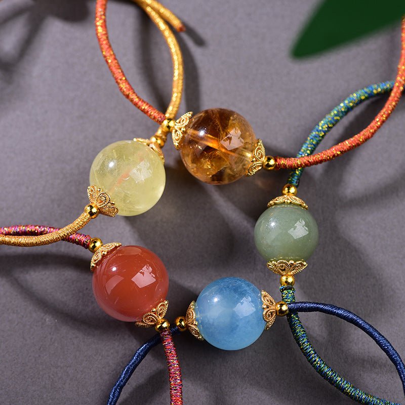 natural crystal five elements handcrafted braided bracelet | balance & harmony jewelry - star8s