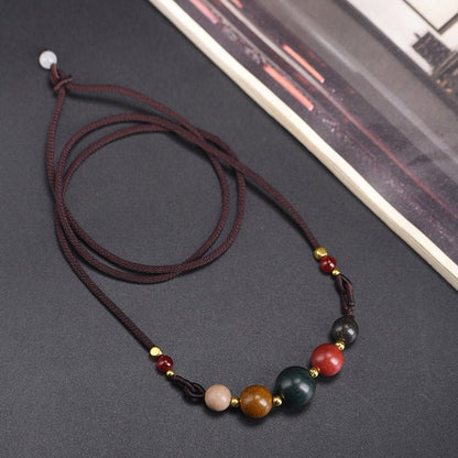 Natural Five Elements Harmony Incense Bead Clavicle Necklace Pendant - Handmade Spiritual Jewelry - STAR8S