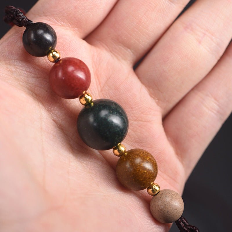 Natural Five Elements Harmony Incense Bead Clavicle Necklace Pendant - Handmade Spiritual Jewelry - STAR8S