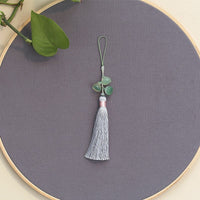 Natural Green Agate Lotus Seed Phone Charm Keychain with Tassel – Stylish & Unique Design - STAR8S