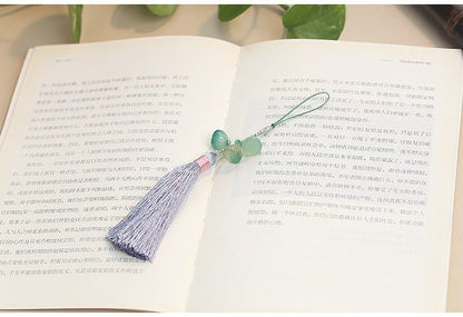 Natural Green Agate Lotus Seed Phone Charm Keychain with Tassel – Stylish & Unique Design - STAR8S