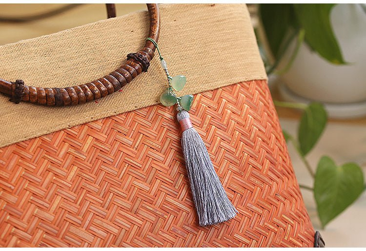 Natural Green Agate Lotus Seed Phone Charm Keychain with Tassel – Stylish & Unique Design - STAR8S
