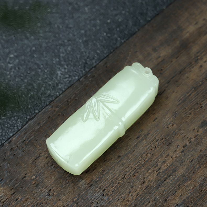 natural hetian jade bamboo pendant – elegant white jade pendant for men & women 🌿 - star8s
