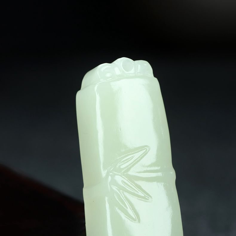 natural hetian jade bamboo pendant – elegant white jade pendant for men & women 🌿 - star8s