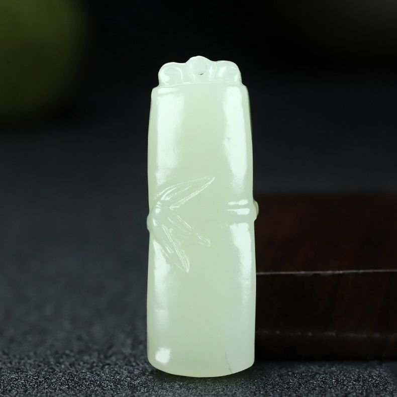 natural hetian jade bamboo pendant – elegant white jade pendant for men & women 🌿 - star8s
