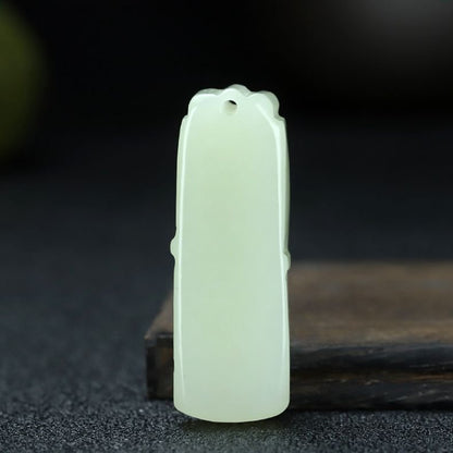 Natural Hetian Jade Bamboo Pendant – Elegant White Jade Pendant for Men & Women 🌿 - STAR8S