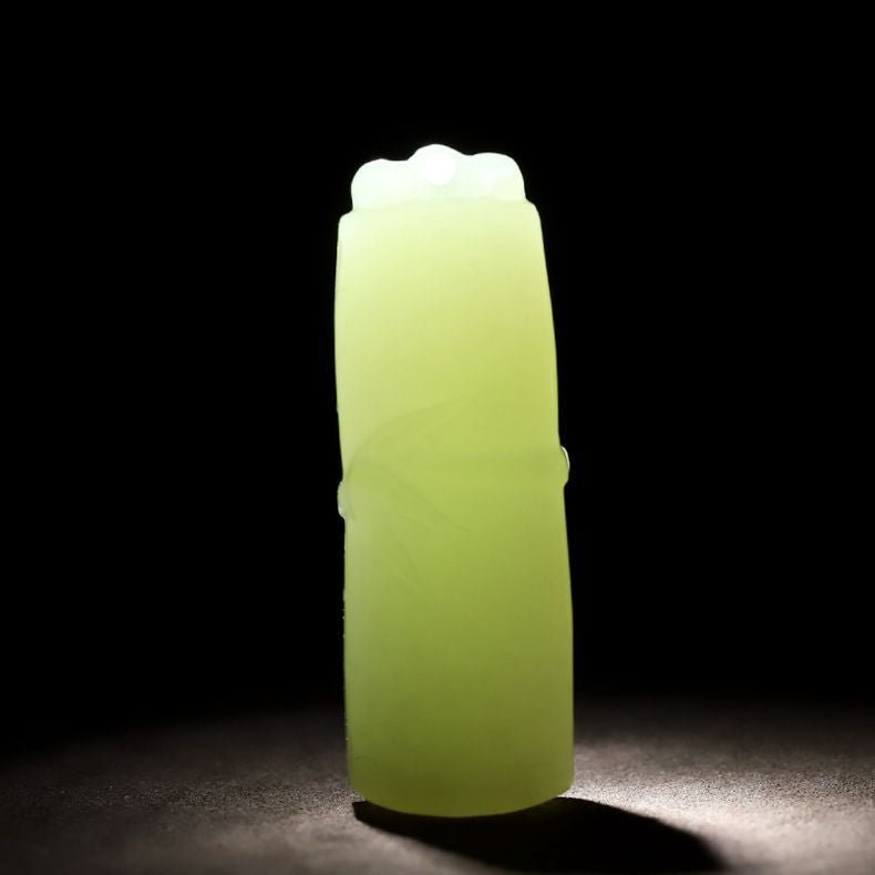 Natural Hetian Jade Bamboo Pendant – Elegant White Jade Pendant for Men & Women 🌿 - STAR8S