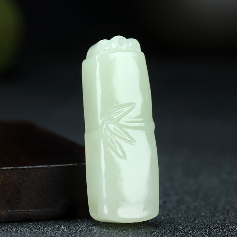 natural hetian jade bamboo pendant – elegant white jade pendant for men & women 🌿 - star8s