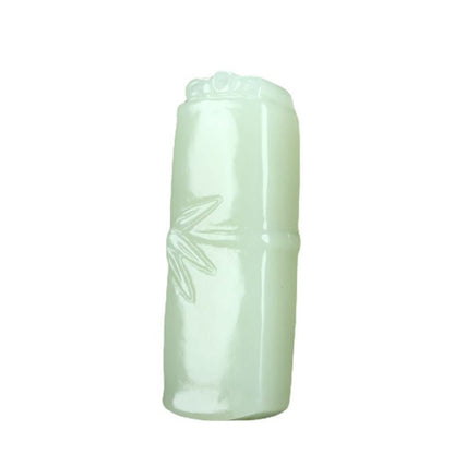 Natural Hetian Jade Bamboo Pendant – Elegant White Jade Pendant for Men & Women 🌿 - STAR8S