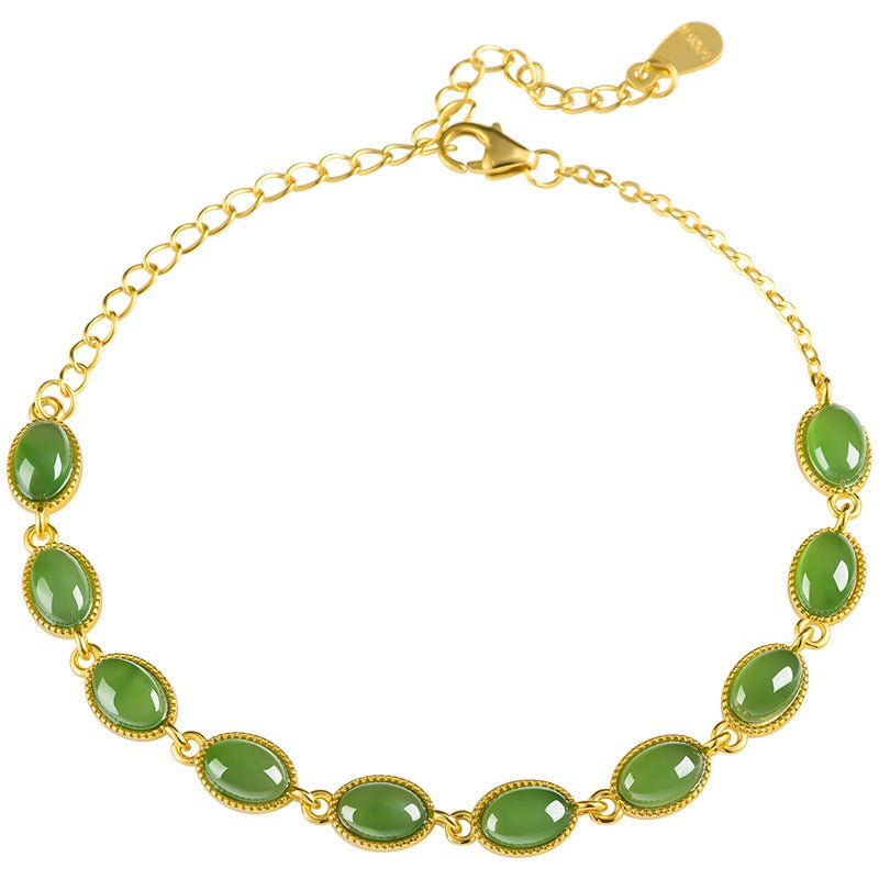 Natural Hetian Jade BiYu Bracelet – S925 Silver Jade Bracelet for Women - STAR8S